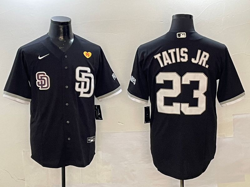 Men San Diego Padres 23 Tatis jr Black Jointly Name Game Nike 2025 MLB Jersey style 6
